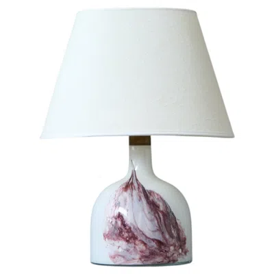 Pre-owned Louis Poulsen White Michael Bang Glass Table Lamp, Holmegaard, Denmark, 1980s