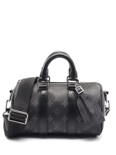 Pre-owned Louis Vuitton 00's Keepall Bandouliere 25 Tote Bag In Black