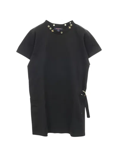 Pre-owned Louis Vuitton 00s Crew-neck Side-strap Dress In Black