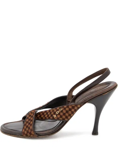 Pre-owned Louis Vuitton 100mm Damier Sandals