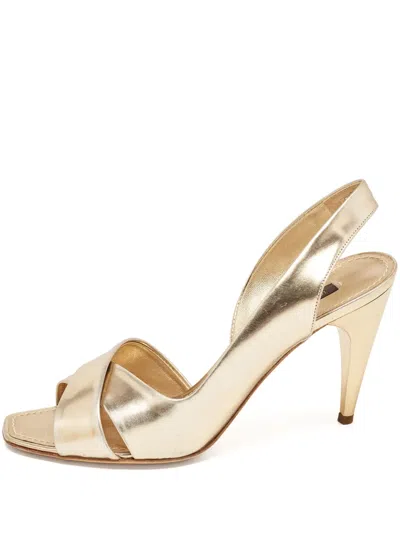 Pre-owned Louis Vuitton 105 Metallic Open-toe Sandals