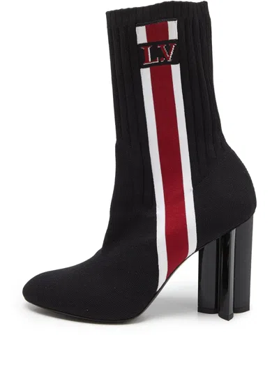 Pre-owned Louis Vuitton 105mm Knit Ankle Boots