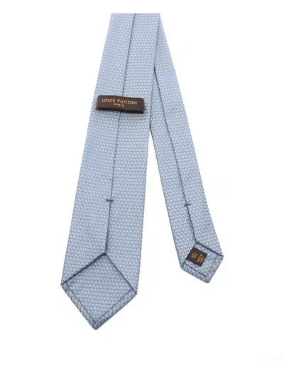 Pre-owned Louis Vuitton 10s Geometric-pattern Silk Tie In Blue