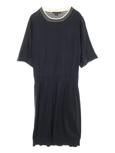 Pre-owned Louis Vuitton 10s Knitted Dress In Blue