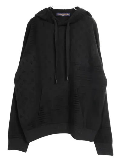 Pre-owned Louis Vuitton 10s Monogram Jacquard Hoodie In Black