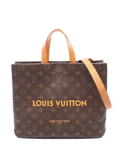Pre-owned Louis Vuitton 10s Monogram Mm Tote Bag In Brown