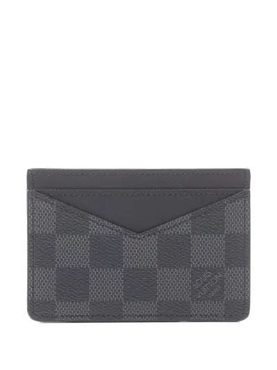 Pre-owned Louis Vuitton 10s Neo Porte Card Holder In Gray