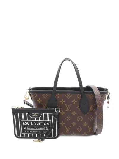 Pre-owned Louis Vuitton 10s Neverfull Inside Out Bb Monogram-pattern Tote Bag In Brown