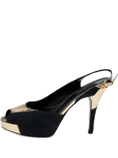 Pre-owned Louis Vuitton 110mm Leather Heeled Sandals In Black