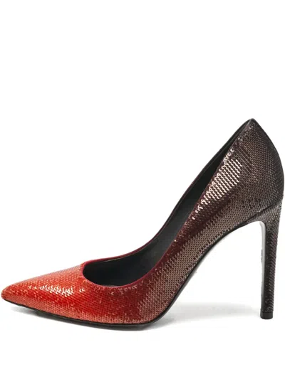 Pre-owned Louis Vuitton 110mm Liza Heeled Pumps In Orange