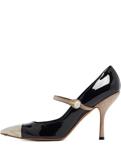 Pre-owned Louis Vuitton Metal-cap Pumps In Black