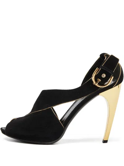 Pre-owned Louis Vuitton 110mm Peep-toe Slingback Heels