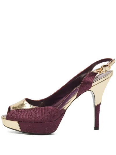 Pre-owned Louis Vuitton 110mm Slingback Pumps In Purple