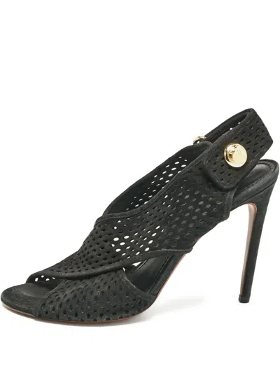 Pre-owned Louis Vuitton 120mm Leather Sandals In Black