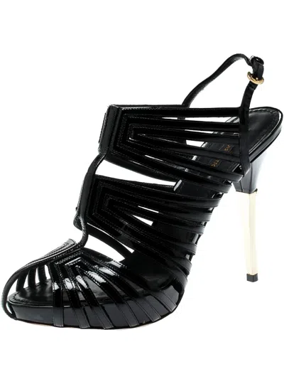 Pre-owned Louis Vuitton 120mm Patent Leather Slingback Sandals