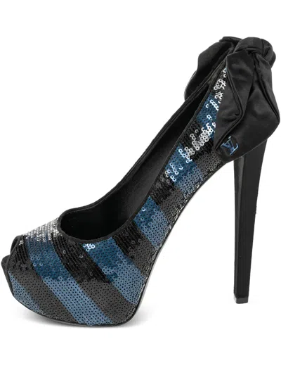 Pre-owned Louis Vuitton 140mm Sequin-embellished Pumps