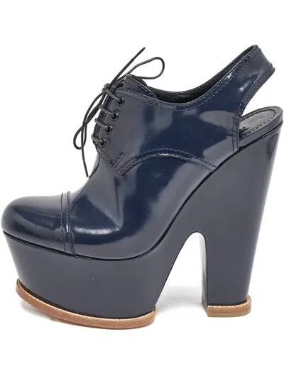 Pre-owned Louis Vuitton 170mm Patent Leather Boots In Blue