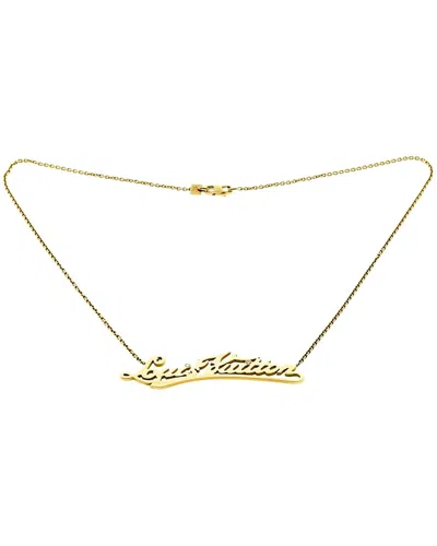 Louis Vuitton 18k 0.04 Ct. Tw. Diamond Signature Necklace (authentic Pre-loved) In Gold
