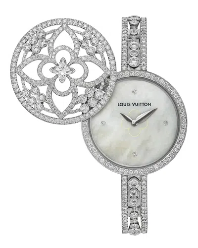 Louis Vuitton 18k 6.70 Ct. Tw. Diamond Secret Watch (authentic Pre-loved) In Silver