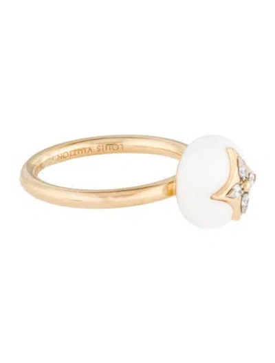 Pre-owned Louis Vuitton 18k Agate & Diamond B Blossom Ring In Multi