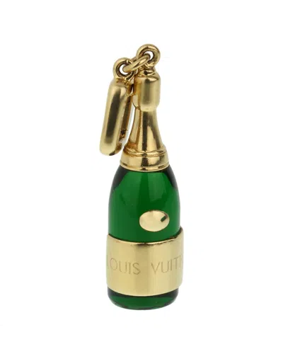 Louis Vuitton 18k Champagne Charm Pendant (authentic Pre-loved) In Green