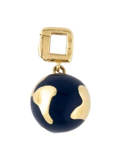 Pre-owned Louis Vuitton 18k Diamond & Enamel Globe Charm, 1.25" In Multi