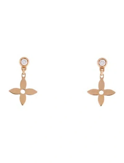 Pre-owned Louis Vuitton 18k Diamond Idylle Blossom Drop Earring In Multi