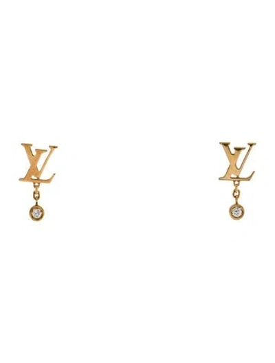 Pre-owned Louis Vuitton 18k Diamond Idylle Blossom Lv Earrings In Multi
