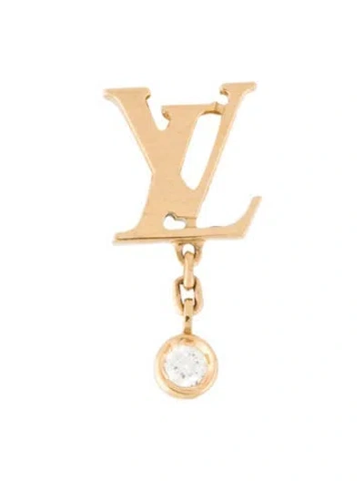 Pre-owned Louis Vuitton 18k Diamond Idylle Blossom Lv Single Stud Earring In Multi