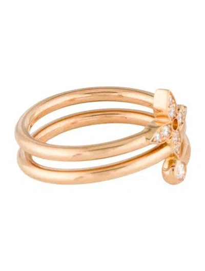 Pre-owned Louis Vuitton 18k Diamond Idylle Blossom Ring In Multi