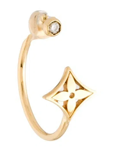 Pre-owned Louis Vuitton 18k Diamond Idylle Blossom Single Hoop Earring In Multicolor
