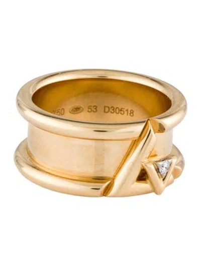 Pre-owned Louis Vuitton 18k Diamond Lv Volt One Band Ring In Multi