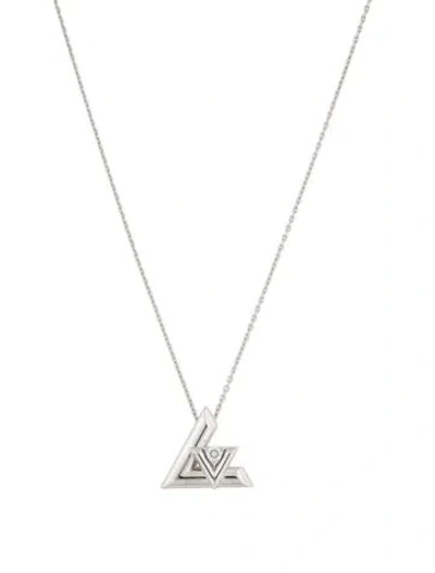 Pre-owned Louis Vuitton 18k Diamond Lv Volt One Large Pendant Necklace, 19.5" In Multi