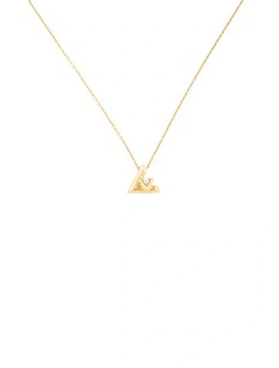 Pre-owned Louis Vuitton 18k Diamond Lv Volt One Pendant Necklace, 17.75" In Multicolor