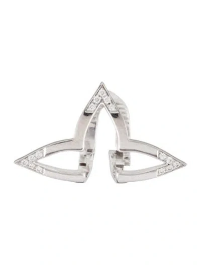Pre-owned Louis Vuitton 18k Diamond Ombre Blossom Ear Cuff In Multi