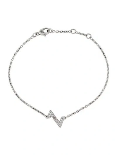 Pre-owned Louis Vuitton 18k Diamond Upside Down Volt Bracelet, 6.75" In Multicolor