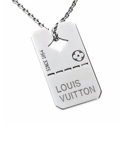 Louis Vuitton 18k Dog Tag Necklace (authentic Pre-loved) In Metallic