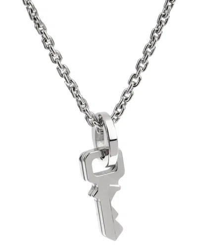 Louis Vuitton 18k Lock It Double Key Pendant Necklace (authentic Pre-loved) In Silver
