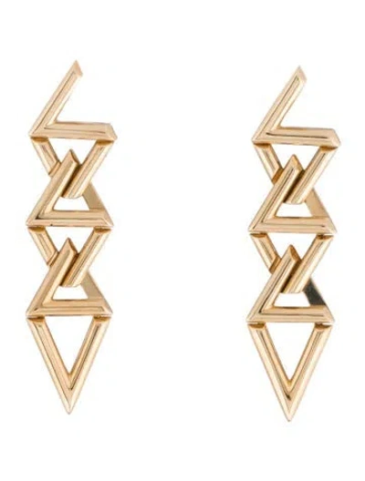Pre-owned Louis Vuitton 18k Lv Volt Curb Chain Earrings In Multi