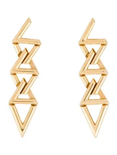Pre-owned Louis Vuitton 18k Lv Volt Curb Chain Earrings In Multi