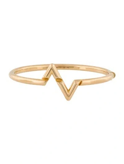 Pre-owned Louis Vuitton 18k Lv Volt Upside Down Bangle Bracelet, 6" In Multi