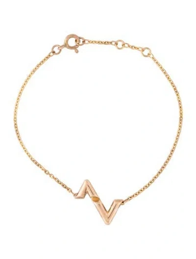 Pre-owned Louis Vuitton 18k Lv Volt Upside Down Bracelet, 6.75" In Multi