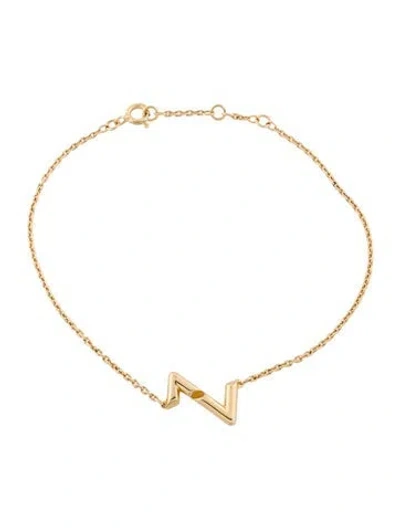 Pre-owned Louis Vuitton 18k Lv Volt Upside Down Bracelet, 8.5" In Multi