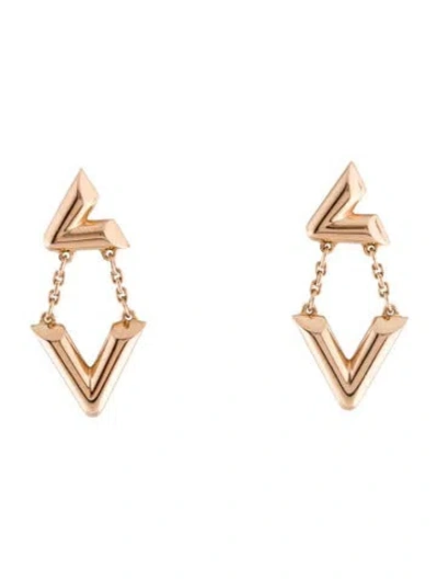 Pre-owned Louis Vuitton 18k Lv Volt Upside Down Earrings In Multi