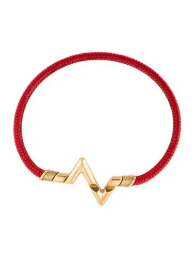 Pre-owned Louis Vuitton 18k Lv Volt Upside Down Play Small Bracelet, 6", 6" In Red