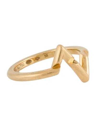 Pre-owned Louis Vuitton 18k Lv Volt Upside Down Ring In Multi