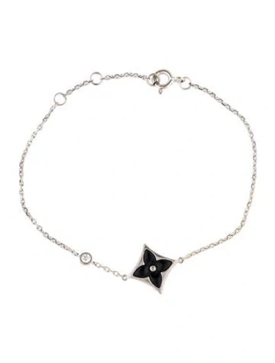 Pre-owned Louis Vuitton 18k Onyx & Diamond Color Blossom Bb Star Bracelet, 6.75" In Multi