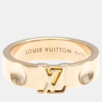 Pre-owned Louis Vuitton 18k Pink Gold Berg Empreinte Band Ring