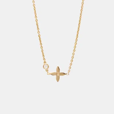 Pre-owned Louis Vuitton 18k Pink Gold Pendant Monogram Idylle Diamond Necklace