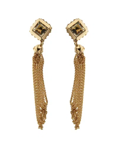 Louis Vuitton 18k Quartz Tassel Drop Earrings (authentic Pre-loved) In Gold